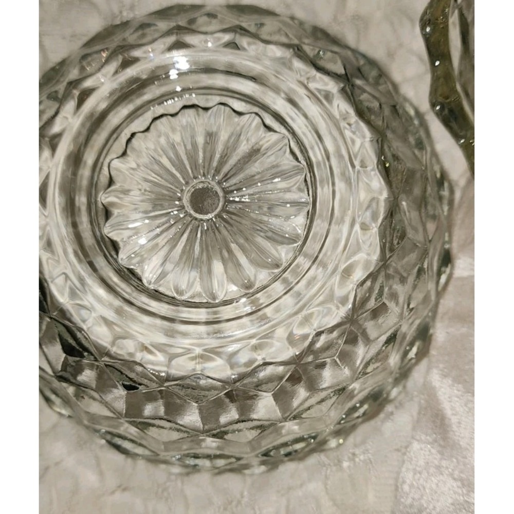 Vintage Fostoria American Fairy Lamp Clear Glass Cube Pattern Candle Holder 2pc - Picture 4 of 8